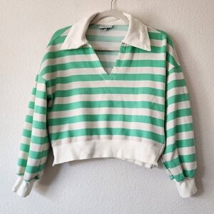 The GREii Striped Polo Sweatshirt S